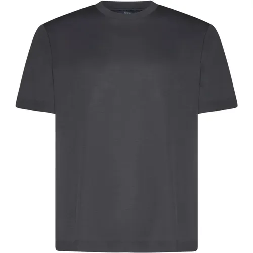 Baumwoll-Jersey Rundhals-T-Shirts , Herren, Größe: 2XL - Herno - Modalova