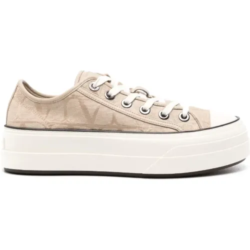 Canvas Platform Sneakers , female, Sizes: 8 UK, 5 UK - Valentino - Modalova