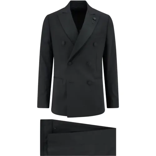 Peak Lapel Double-Breasted Suit , male, Sizes: L, M - Lardini - Modalova