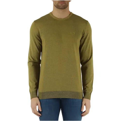 Cotton and Silk Crewneck Sweater , male, Sizes: XL, L, M, 2XL - Calvin Klein - Modalova