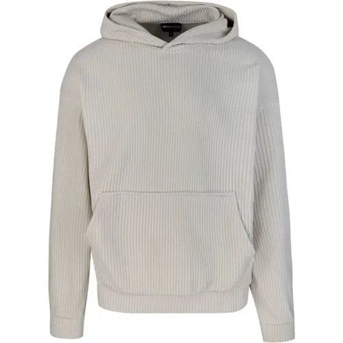 Hoodie Sweatshirt Velvet Ribbed , male, Sizes: S, XL, L, M - Emporio Armani - Modalova