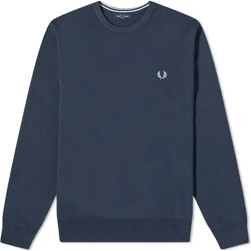 Klassischer Rundhalspullover in Shaded Navy , Herren, Größe: XL - Fred Perry - Modalova