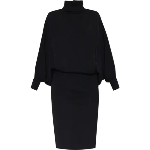 Wool Dress with Flowing Mountain , female, Sizes: 2XL, XL - Saint Laurent - Modalova