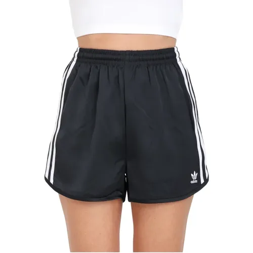 Schwarze Satin Sprint Shorts Damen , Damen, Größe: L - adidas Originals - Modalova