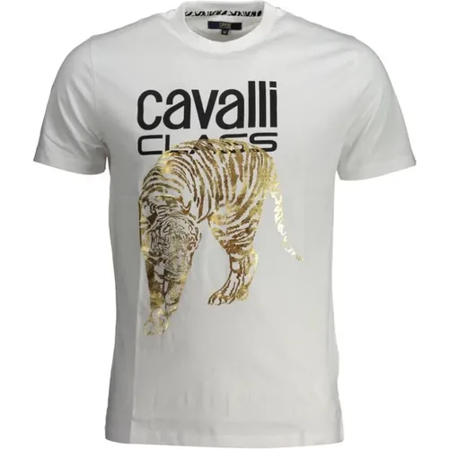 Print Logo Round Neck T-Shirt , male, Sizes: 2XL, XL, L - Cavalli Class - Modalova