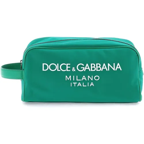 Rubberized Logo Beauty Case , male, Sizes: ONE SIZE - Dolce & Gabbana - Modalova