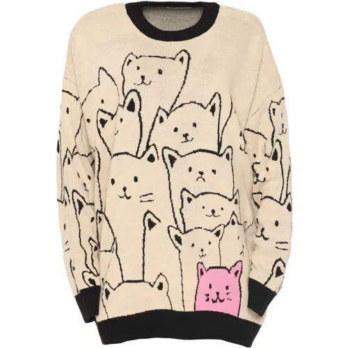 Gemütlicher Cat Oversized Jumper - Cesare Gaspari - Modalova