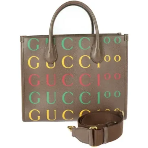 Gebrauchte Braune Leder Gucci Cabas Tasche - Gucci Vintage - Modalova