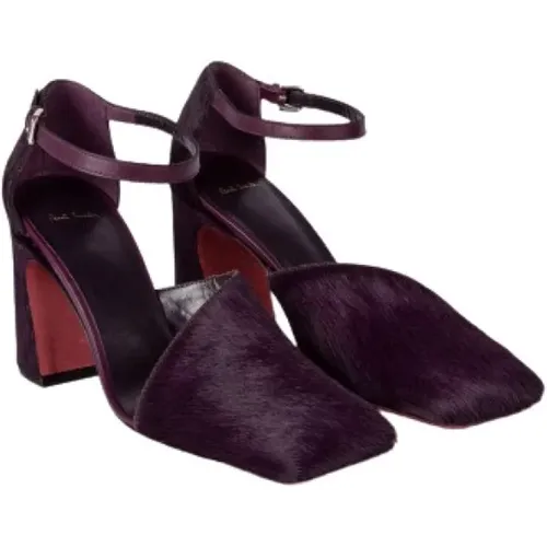 Dark Violet Pony-Hair Heeled Shoes , female, Sizes: 7 UK - PS By Paul Smith - Modalova