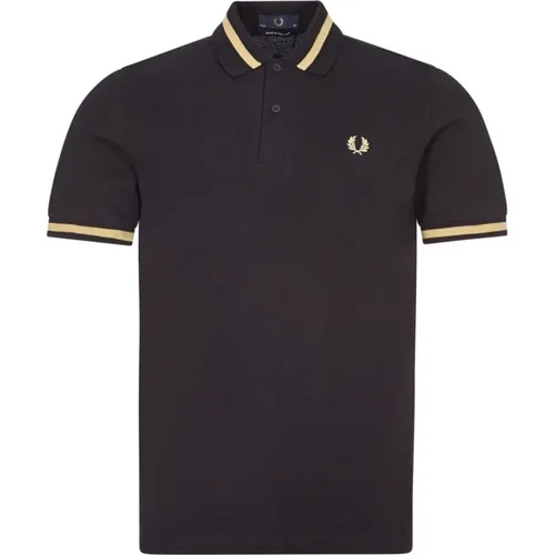 Original Single Tipped Polo in Schwarz/Champagner , Herren, Größe: 4XS - Fred Perry - Modalova