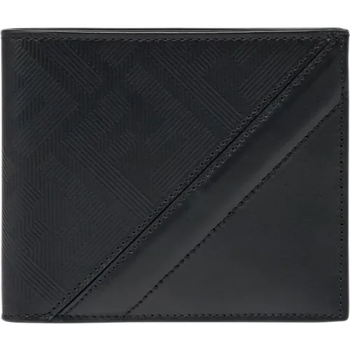 Elegant Leather Wallet with Diagonal Detail , male, Sizes: ONE SIZE - Fendi - Modalova