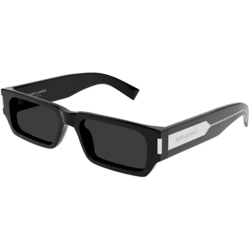 Slim Rectangle Sunglasses in , unisex, Sizes: L - Saint Laurent - Modalova