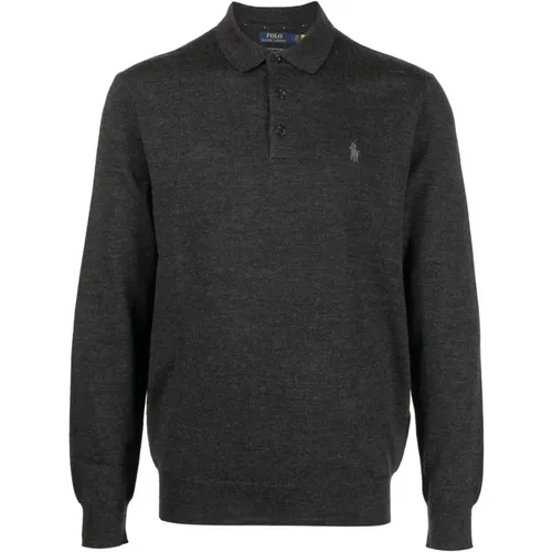 Casual Grey Wool Pullover Sweater , male, Sizes: 2XL, XL, S, L, M - Polo Ralph Lauren - Modalova