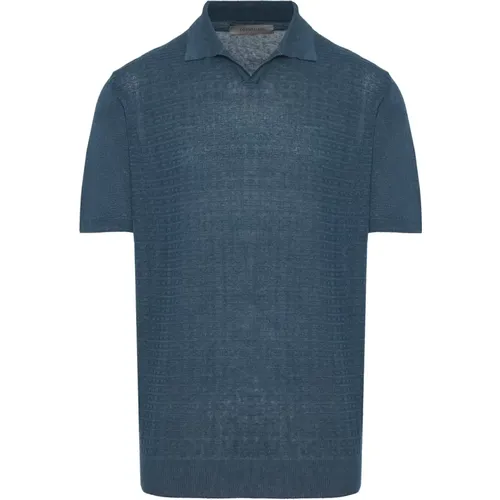 Leinen Poloshirt Made in Italy , Herren, Größe: 4XL - Corneliani - Modalova