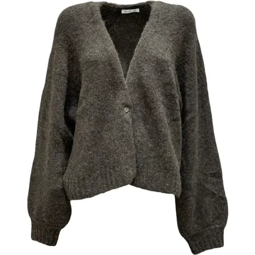 Boucle Quality Oversized Cardigan , female, Sizes: M/L - SoSUE - Modalova