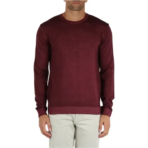 Wollrippen Rundhalsausschnitt Pullover , Herren, Größe: L - Murphy&Nye - Modalova