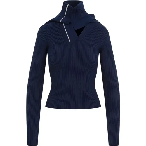 Navy Fitted Pullover with Pinched Shoulders , female, Sizes: S, M, XS - Y/Project - Modalova