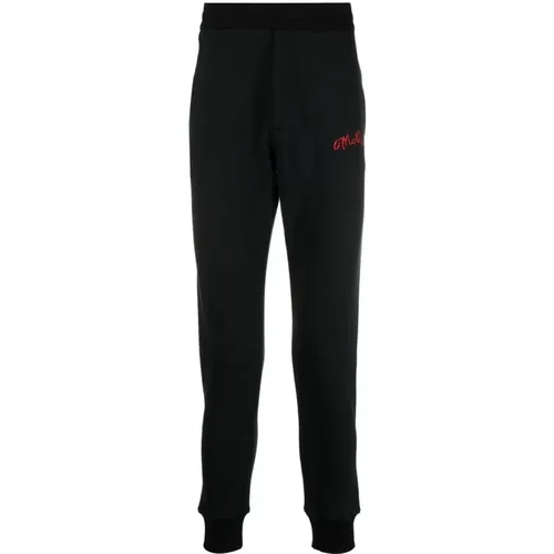 Cotton Jogger Trousers with Embroidered Logo , male, Sizes: M, S - alexander mcqueen - Modalova