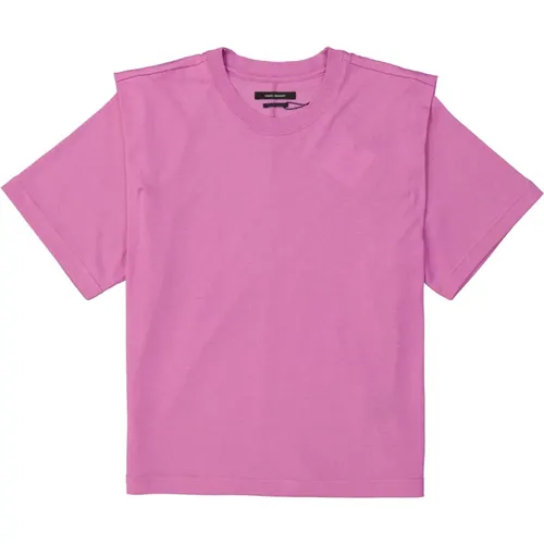 Rosa T-Shirt aus 100% Baumwolle mit kurzen Ärmeln - Isabel Marant Étoile - Modalova