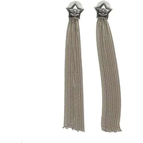 Pre-owned Silver earrings , female, Sizes: ONE SIZE - Chanel Vintage - Modalova