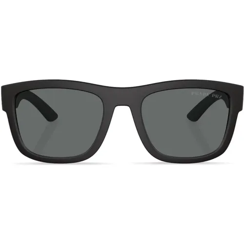 Schwarze Linea Rossa Sonnenbrille , Herren, Größe: 56 MM - Prada - Modalova