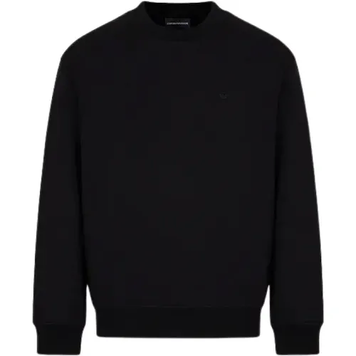 Schwarzer Hals Sweatshirt , Herren, Größe: S - Emporio Armani - Modalova