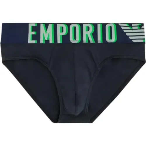 Jersey Slip mit Kontrast-Logo und hohem elastischem Bund , Herren, Größe: M - Emporio Armani - Modalova