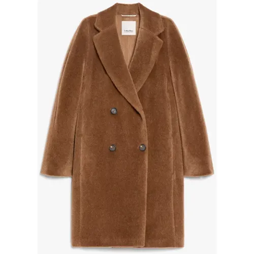 Alpaca Wool Double-Breasted Midi Coat , female, Sizes: M - Max Mara - Modalova