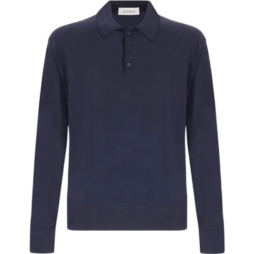 Long Sleeve Polo Shirt In Cashmere Wool Blend , male, Sizes: 2XL, S, L - Laneus - Modalova