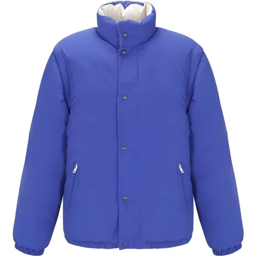 Blaue Jacke mit Besticktem Logo - Gucci - Modalova