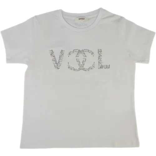 Cotton T-Shirt with Swarovski Logo , male, Sizes: 14 Y, 12 Y, 8 Y, 10 Y, 2 Y, 6 Y - ViCOLO - Modalova