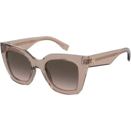 Nude Frame Brown Shaded Sonnenbrille , unisex, Größe: 50 MM - Tommy Hilfiger - Modalova