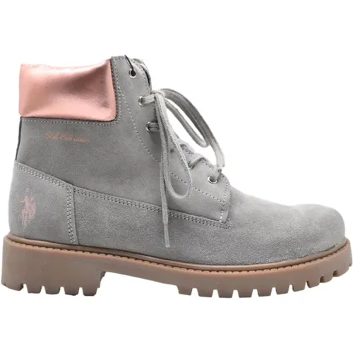 Suede Sneakers - Trendy Lace-up Boots , female, Sizes: 8 UK, 7 UK - U.s. Polo Assn. - Modalova
