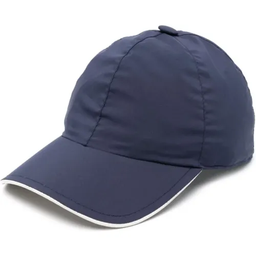 Blaue Kappe Mit Gebogenem Schirm - Fedeli - Modalova