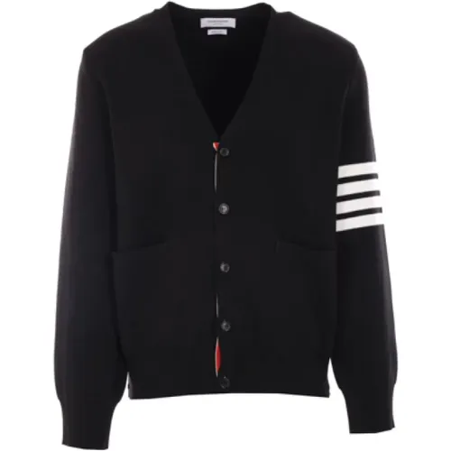 Cotton Cardigan 4bar Detail , male, Sizes: M - Thom Browne - Modalova