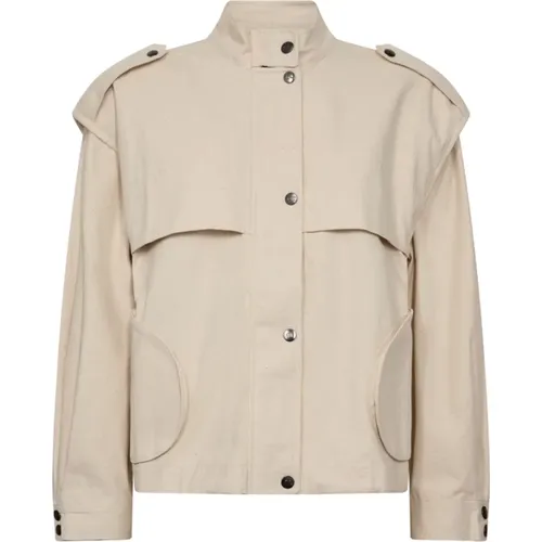 Cremefarbene Adventure Jacke mit stilvollen Details , Damen, Größe: M - Co'Couture - Modalova