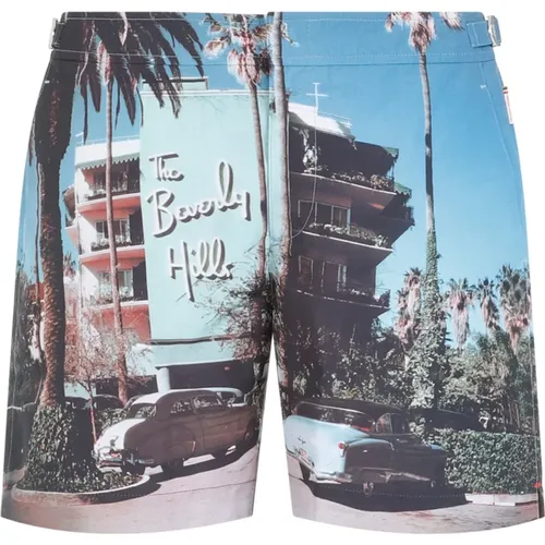 Bulldog Photographic Swim Shorts Beverly Hills , male, Sizes: W32, W31 - Orlebar Brown - Modalova