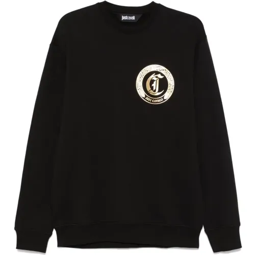 Schwarzer Sweatshirt für Männer , Herren, Größe: M - Just Cavalli - Modalova