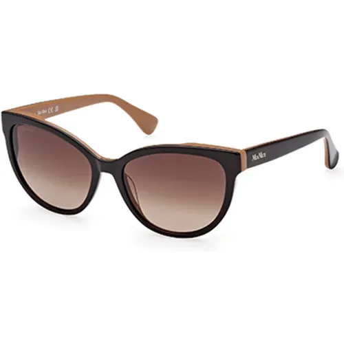 Brauner Rahmen Braune Linse Sonnenbrille - Max Mara - Modalova