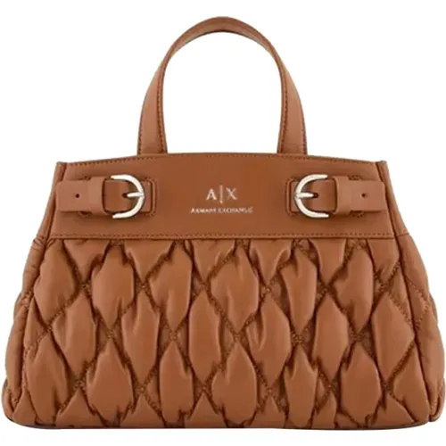 Braune Shopper Tasche mit Reißverschluss - Armani Exchange - Modalova