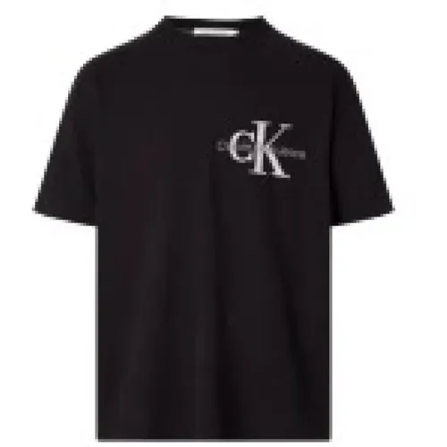 Monologo Oversized Tee Schwarz , Herren, Größe: S - Calvin Klein - Modalova