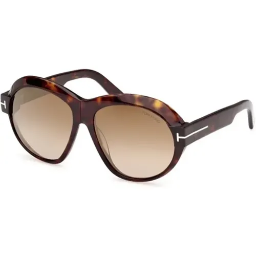 Mirror Sunglasses Dark Havana Style , female, Sizes: 59 MM - Tom Ford - Modalova