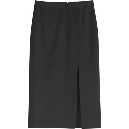 Longuette wool skirt with side slit , female, Sizes: 2XS, S, M, XS - Barena Venezia - Modalova