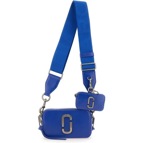 Cobalt Leather Shoulder Bag with Double Top Zip , female, Sizes: ONE SIZE - Marc Jacobs - Modalova