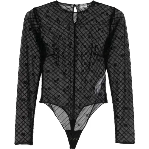 Schwarze Topwear Aw24 Damenbekleidung , Damen, Größe: S - Elisabetta Franchi - Modalova