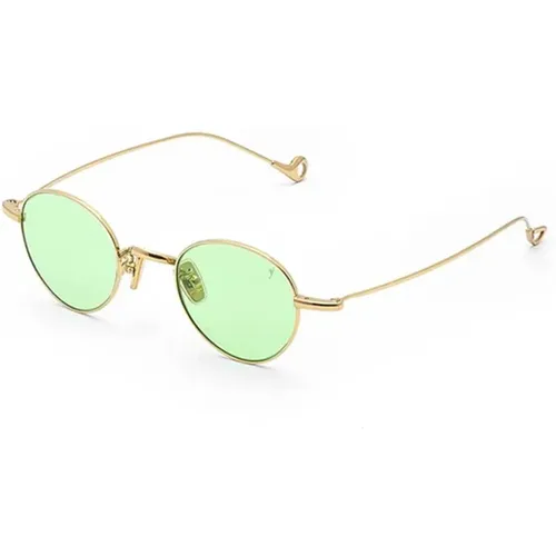 Gold Frame Green Lens Sunglasses Clint , unisex, Sizes: 43 MM - Eyepetizer - Modalova