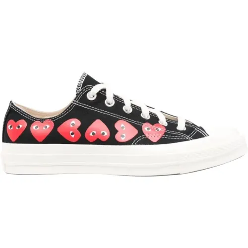 Canvas Heart Print Sneakers , male, Sizes: 8 1/2 UK - Comme des Garçons - Modalova