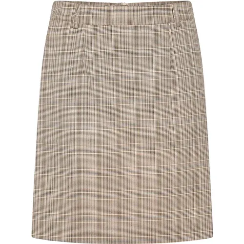 Ancient Scroll Check Skirt , female, Sizes: L, 2XL, XL - Cream - Modalova