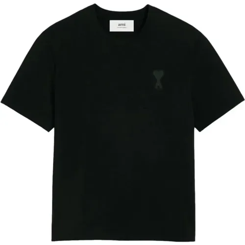 Cotton Embossed Logo T-Shirt , male, Sizes: S - Ami Paris - Modalova