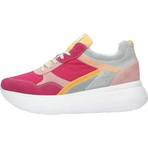 Rosa Low-Top Sneakers Trendiger Stil , Damen, Größe: 39 EU - Nerogiardini - Modalova